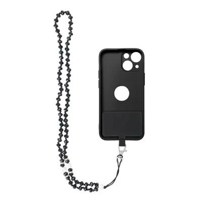 CRYSTAL DIAMOND Phone lanyard, Phone pendant / cord length 74cm (37cm in the loop) / on neck - black CRYSTAL DIAMOND Phone lanyard, Phone pendant / cord length 74cm (37cm in the loop) / on neck - black