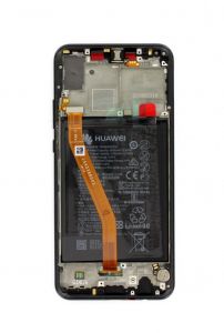 Ecran lcd avec vitre tactile ORIGINAL Huawei Nova 3 avec chassis, batterie et haut parleur SERVICE PACK 02352BNM noir