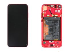 Ecran lcd avec vitre tactile ORIGINAL Huawei HONOR View 20 avec chassis, batterie et haut parleur SERVICE PACK 02352JKR rouge