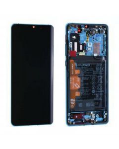 Ecran lcd avec vitre tactile ORIGINAL Huawei P30 Pro avec chassis, batterie et haut parleur SERVICE PACK 02352PGE/02353FUS bleu aurora