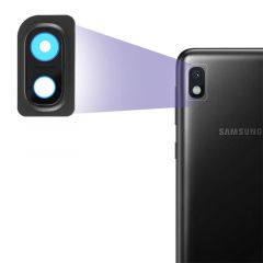 Vitre avec contour pour appareil photo pour Samsung A105 Galaxy A10 noir