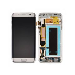 Ecran lcd avec vitre tactile OLED pour Samsung G935 Galaxy S7 Edge avec chassis silver/argent