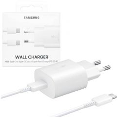 Chargeur secteur ORIGINAL Type C vers Type C charge rapide Samsung 25W EP-TA800XWEGWW (Boite/BLISTER) blanc