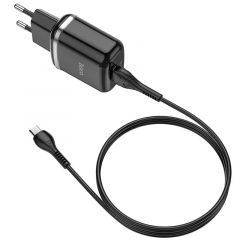 Adaptateur secteur USB avec cable Type C charge rapide (18W) HOCO N3 (Boite/BLISTER) noir