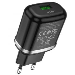 Adaptateur secteur USB avec charge rapide (18W) HOCO N3 (Boite/BLISTER) noir