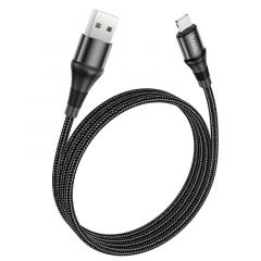 Cable USB vers Lightning tressé (2.4A) 1 mètre HOCO X50 (Boite/BLISTER) noir