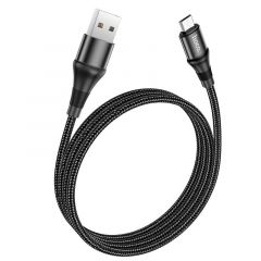 Cable USB vers Micro USB tressé (2.4A) 1 mètre HOCO X50 (Boite/Blister) noir