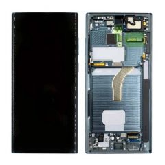 Ecran lcd avec vitre tactile ORIGINAL Samsung S908 Galaxy S22 Ultra SERVICE PACK GH82-27488D / GH82-24789D vert 