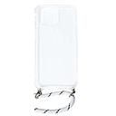 Housse de protection silicone pour Iphone 13 Mini avec cordon (Boite/BLISTER)  blanc transparent