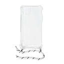 Housse de protection silicone pour Iphone 11 avec cordon (Boite/BLISTER) blanc transparent