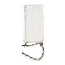 Housse de protection silicone pour Iphone 13 avec cordon (Boite/BLISTER) blanc transparent
