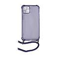 Housse de protection silicone pour Iphone 13 avec cordon (Boite/BLISTER) violet transparent