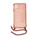 Housse de protection silicone pour Iphone 11 avec cordon (Boite/BLISTER) rose transparent