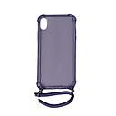 Housse de protection silicone pour Iphone XR avec cordon (Boite/BLISTER) violet transparent