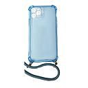 Housse de protection silicone pour Iphone 11 Pro avec cordon (Boite/BLISTER) bleu transparent
