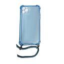 Housse de protection silicone pour Iphone 11 Pro Max avec cordon (Boite/BLISTER) bleu transparent
