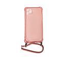 Housse de protection silicone pour Iphone 11 Pro Max avec cordon (Boite/BLISTER) rose transparent