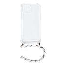 Housse de protection silicone pour Iphone 12 Pro avec cordon (Boite/BLISTER) blanc transparent