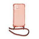Housse de protection silicone pour Iphone 12 Mini avec cordon (Boite/BLISTER) rose transparent