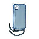 Housse de protection silicone pour Iphone 14 Plus avec cordon (Boite/BLISTER) bleu transparent