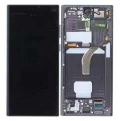 Ecran lcd avec vitre tactile ORIGINAL Samsung S908 Galaxy S22 Ultra SERVICE PACK GH82-27488A noir