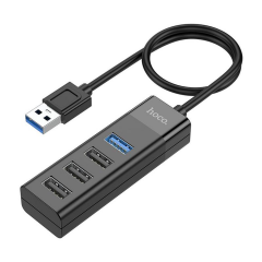 Adaptateur USB vers 4 ports USB 3.0 HOCO HB25 (Boite/BLISTER) noir