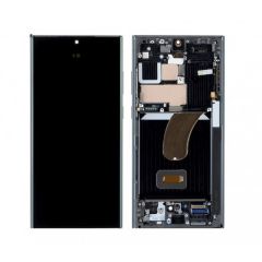 Ecran lcd avec vitre tactile SOFT OLED pour Samsung S918 Galaxy S23 Ultra avec chassis BORDURES D'ORIGINE noir