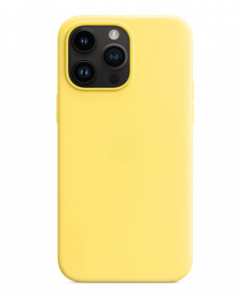 Housse de protection silicone rigide pour Iphone 14 Pro (Boite / BLISTER) jaune