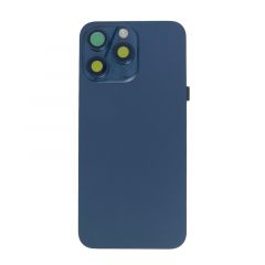 Face arrière pour Iphone 15 Pro Max avec vitre caméra, nappe NFC ORI et flash titane bleu