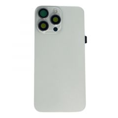 Face arrière pour Iphone 15 Pro Max avec vitre caméra, nappe NFC ORI et flash titane blanc