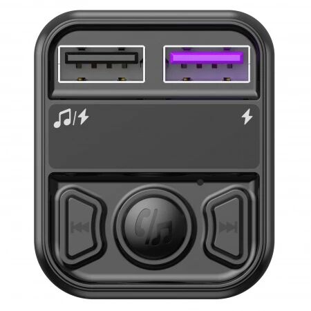 Adaptateur allume cigare bluetooth et transmetteur FM USB-A X2 voiture (3.1A) JELLICO FM1 noir