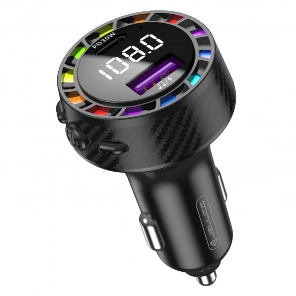 Adaptateur allume cigare bluetooth et transmetteur FM USB-A X2 voiture (3.1A) JELLICO FM2 noir