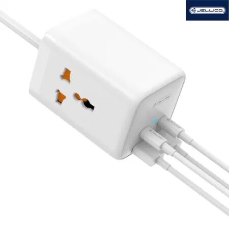 Adaptateur secteur 4 ports 2XUSB et 2XUSB-C/Type C (65W) 1.5M avec prise secteur JELLICO S1 (Boite/blister) blanc