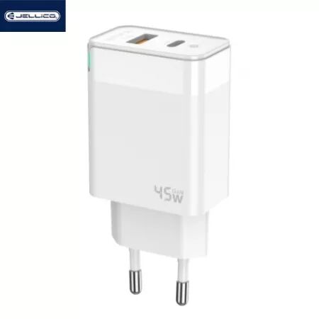 Adaptateur secteur Double port 1X USB-C + 1X USB-A (45W) JELLICO C107 (Boite/blister) blanc