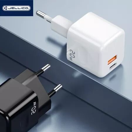 Adaptateur secteur double ports USB et USB-C/Type C (20W) JELLICO C87 (Boite/blister) blanc