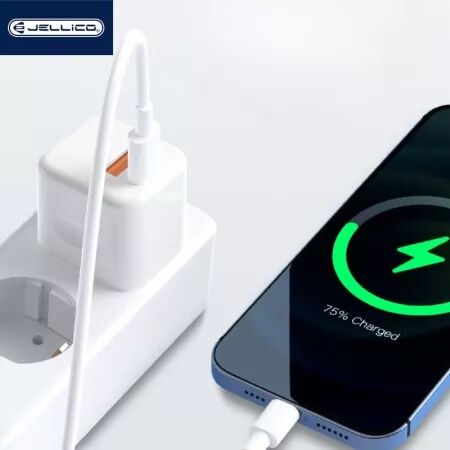 Adaptateur secteur double ports USB et USB-C/Type C (20W) JELLICO C87 (Boite/blister) blanc
