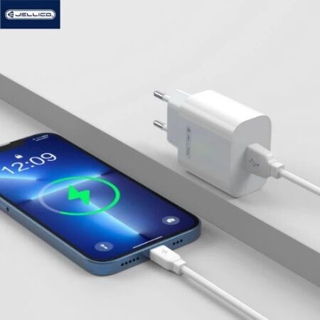 Adaptateur secteur USB-A avec cable USB-A vers Lightning (22.5W) JELLICO AK165 (Boite/blister) blanc