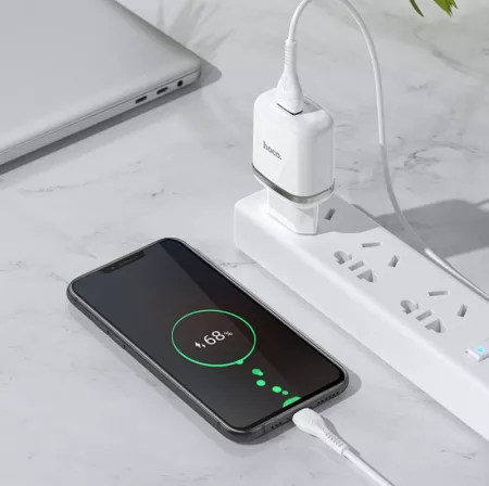 Adaptateur secteur USB avec charge rapide (18W) HOCO N3 (Boite/BLISTER) blanc
