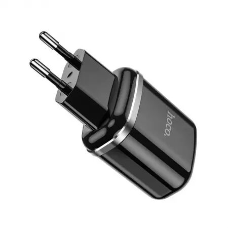 Adaptateur secteur USB avec charge rapide Double Port (2.4A) HOCO N4 (Boite/BLISTER) noir