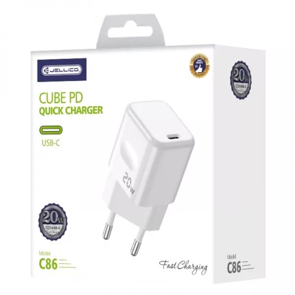 Adaptateur secteur USB-C (20W) JELLICO C86 (Boite/blister) blanc