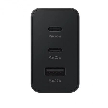 Adaptateur secteur USB-C \ Trio\  ORIGINAL Samsung 65W EP-T6530NBEGEU (Boite/blister) noir