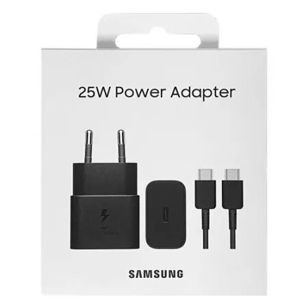 Adaptateur secteur USB-C avec cable ORIGINAL USB-C/Type C charge rapide SAMSUNG 25W EP-T2510XBEGEU (Boite/BLISTER) noir