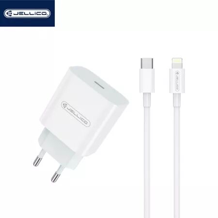 Adaptateur secteur USB-C avec cable USB-C/Type C vers Lightning (20W) JELLICO AK180 (Boite/blister)