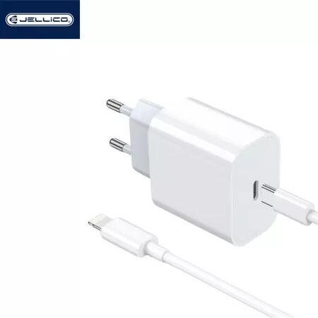 Adaptateur secteur USB-C avec cable USB-C/Type C vers Lightning (20W) JELLICO AK180 (Boite/blister)