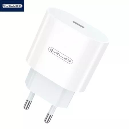 Adaptateur secteur USB-C avec cable USB-C/Type C vers Lightning (20W) JELLICO AK200 (Boite/blister) blanc