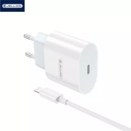 Adaptateur secteur USB-C avec cable USB-C/Type C vers Lightning (20W) JELLICO AK200 (Boite/blister) blanc
