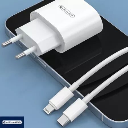 Adaptateur secteur USB-C avec cable USB-C/Type C vers Lightning (20W) JELLICO AK200 (Boite/blister) blanc