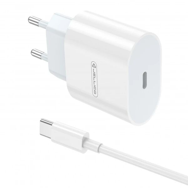 Adaptateur secteur Usb-C avec cable Usb-C/Type C vers Type C (20W) JELLICO AK200 blanc