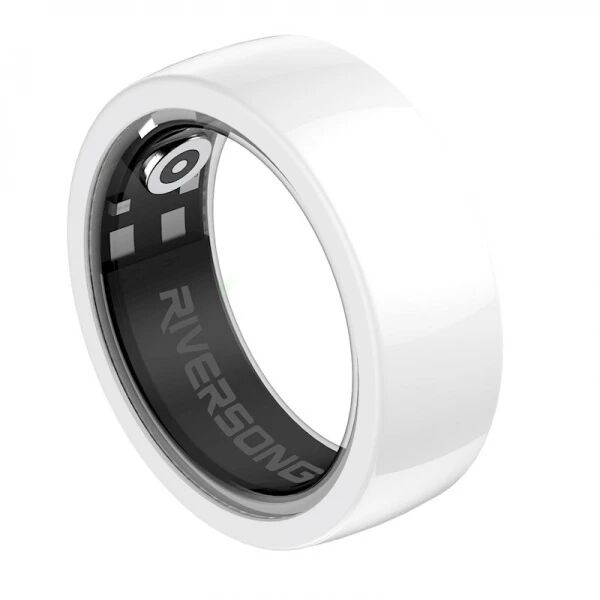 Bague connect�e Riversong Trinity avec suivi sant� taille 8 (diam�tre int�rieur 18 mm) SR01 blanc