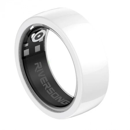Bague connect&eacute;e Riversong Trinity avec suivi sant&eacute; taille 8 (diam&egrave;tre int&eacute;rieur 18 mm) SR01 blanc